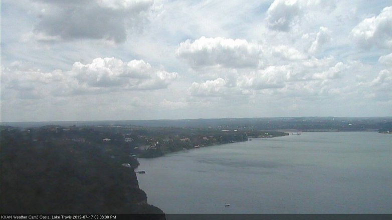 Lake Travis webcam, July 17, 2019 1:10 PM CT