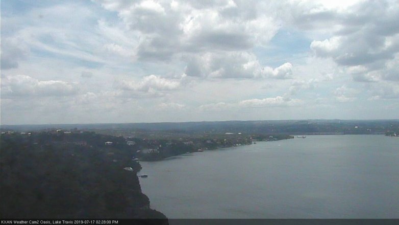 Lake Travis webcam, July 17, 2019 1:30 PM CT