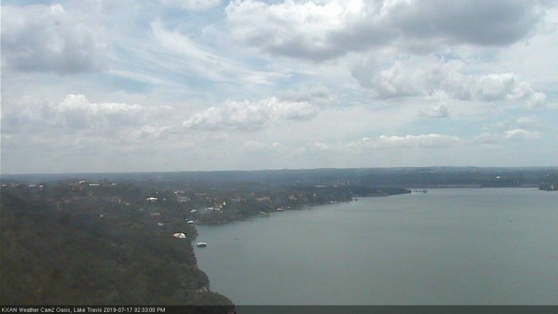 Lake Travis webcam, July 17, 2019 1:35 PM CT