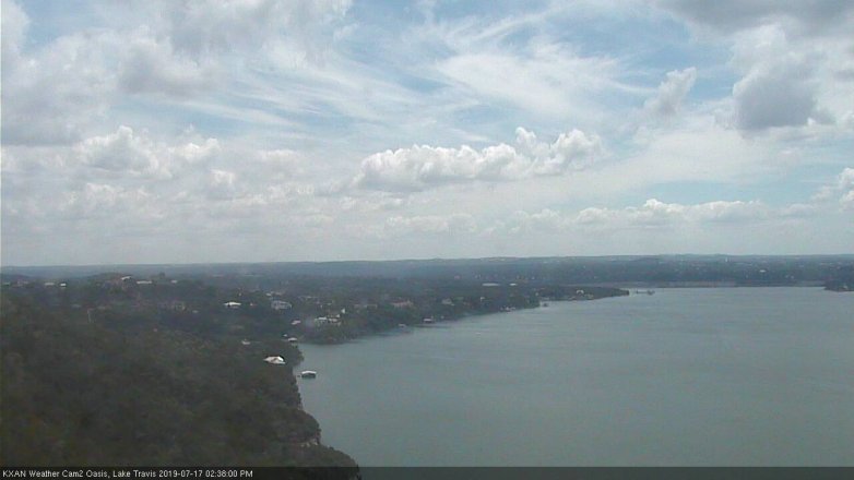 Lake Travis webcam, July 17, 2019 1:40 PM CT