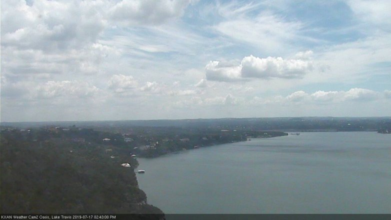 Lake Travis webcam, July 17, 2019 1:45 PM CT