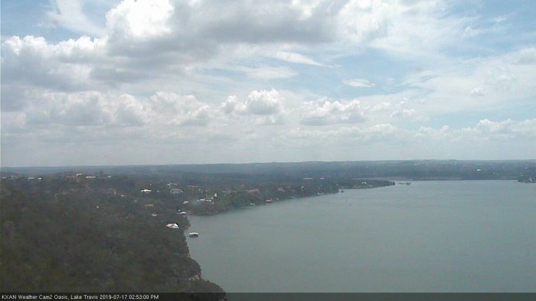 Lake Travis webcam, July 17, 2019 1:55 PM CT