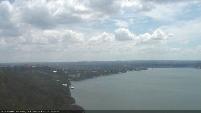 Lake Travis webcam, July 17, 2019 2:00 PM CT