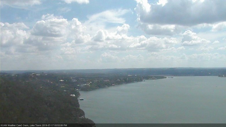 Lake Travis webcam, July 17, 2019 2:55 PM CT
