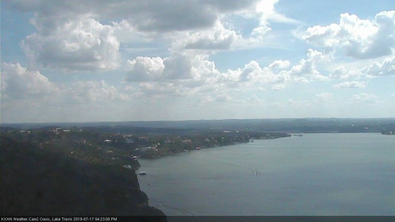 Lake Travis webcam, July 17, 2019 3:25 PM CT