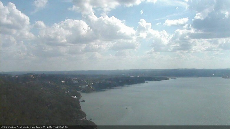 Lake Travis webcam, July 17, 2019 4:00 PM CT