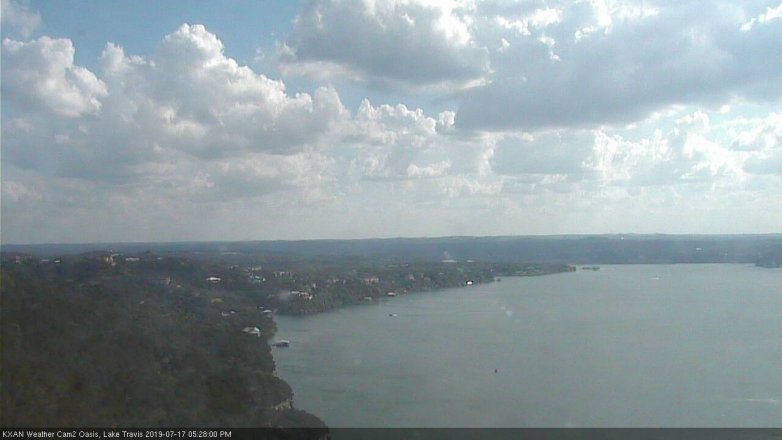 Lake Travis webcam, July 17, 2019 4:30 PM CT