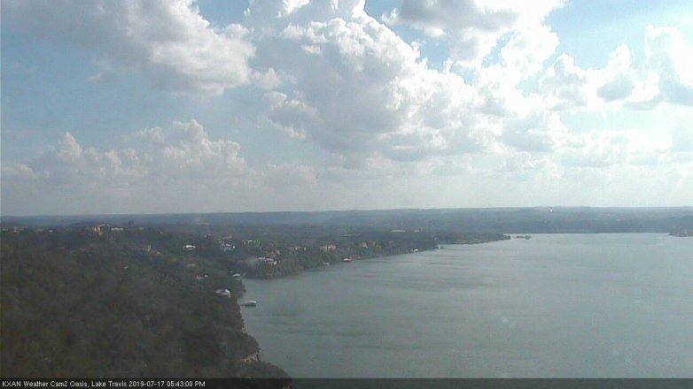 Lake Travis webcam, July 17, 2019 4:45 PM CT