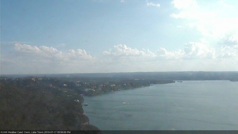 Lake Travis webcam, July 17, 2019 5:00 PM CT