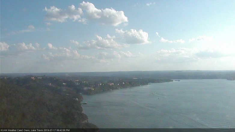 Lake Travis webcam, July 17, 2019 5:45 PM CT