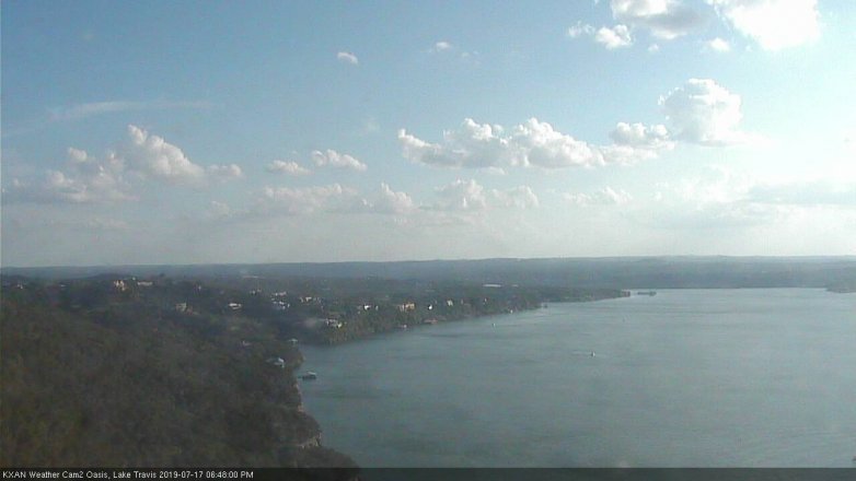 Lake Travis webcam, July 17, 2019 5:50 PM CT