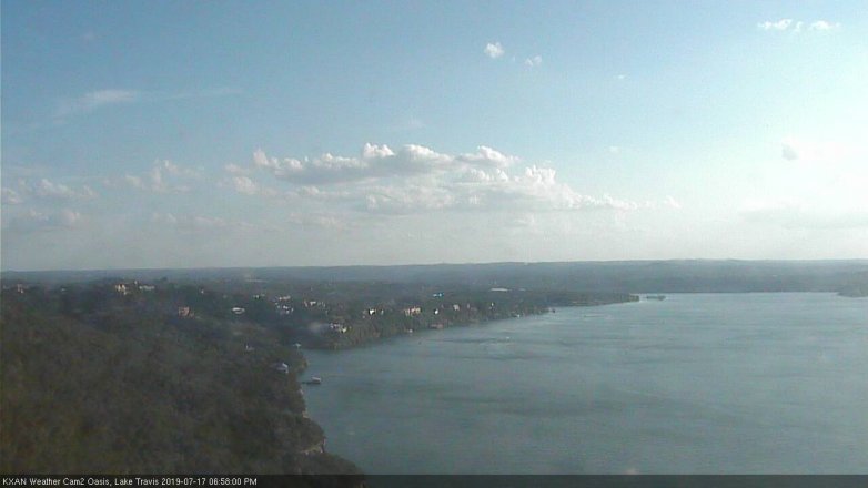 Lake Travis webcam, July 17, 2019 6:00 PM CT