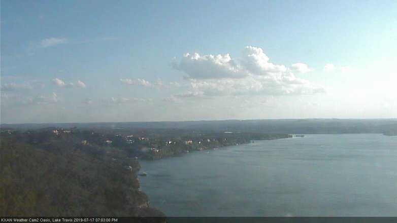 Lake Travis webcam, July 17, 2019 6:05 PM CT