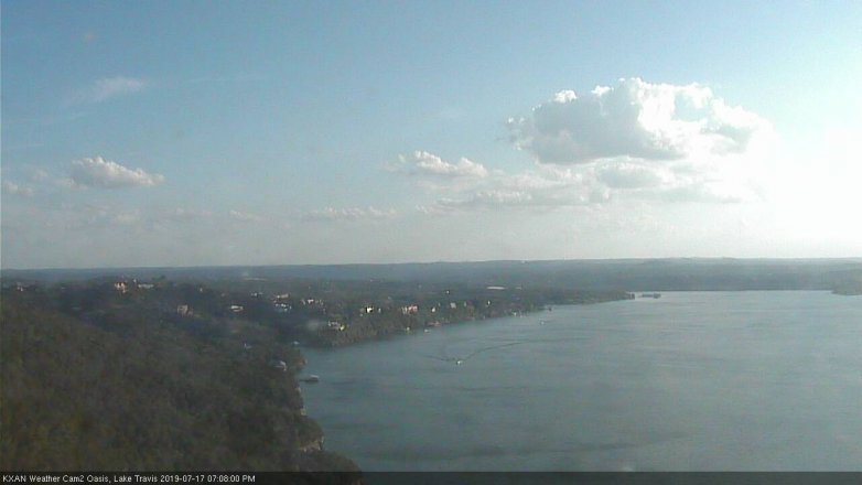 Lake Travis webcam, July 17, 2019 6:10 PM CT