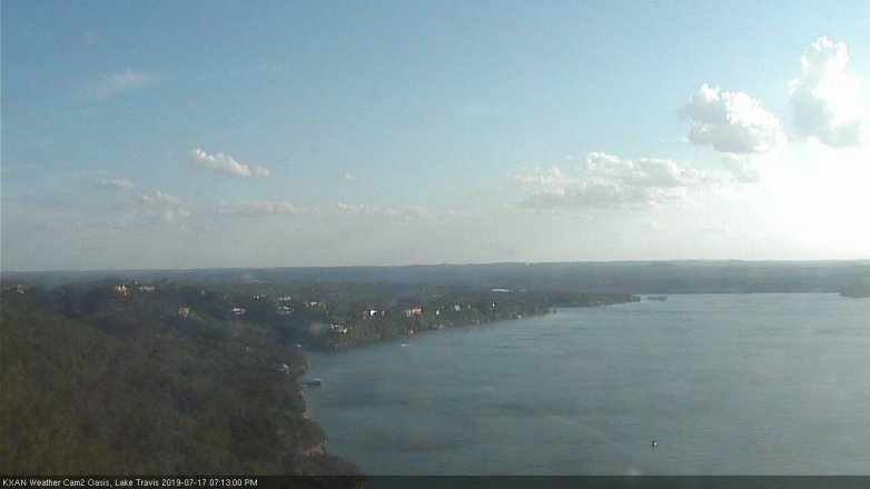 Lake Travis webcam, July 17, 2019 6:15 PM CT