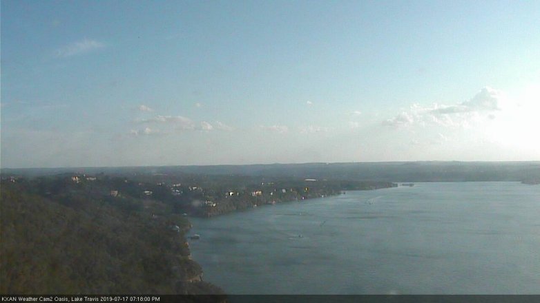 Lake Travis webcam, July 17, 2019 6:20 PM CT