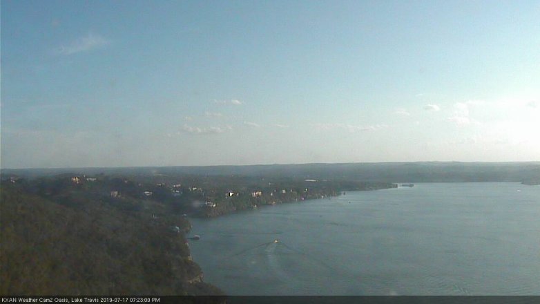 Lake Travis webcam, July 17, 2019 6:25 PM CT