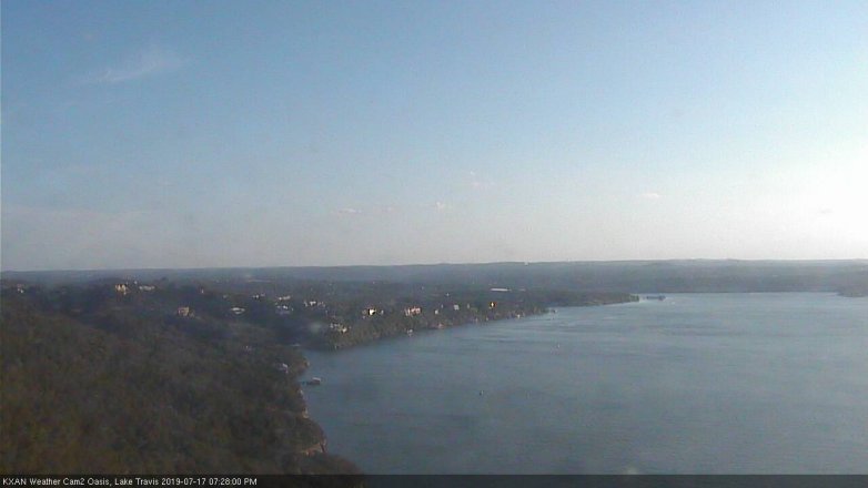 Lake Travis webcam, July 17, 2019 6:30 PM CT