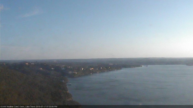 Lake Travis webcam, July 17, 2019 6:35 PM CT