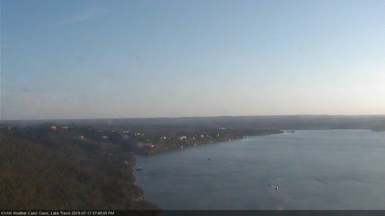 Lake Travis webcam, July 17, 2019 6:50 PM CT