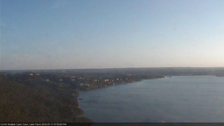 Lake Travis webcam, July 17, 2019 6:55 PM CT