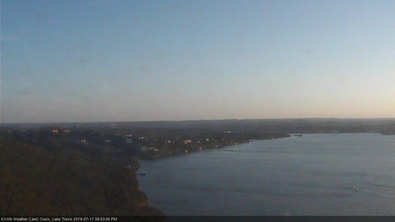 Lake Travis webcam, July 17, 2019 7:05 PM CT