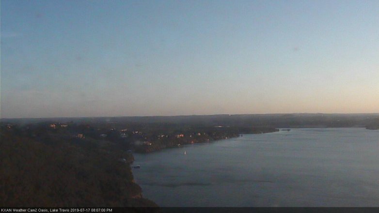 Lake Travis webcam, July 17, 2019 7:10 PM CT