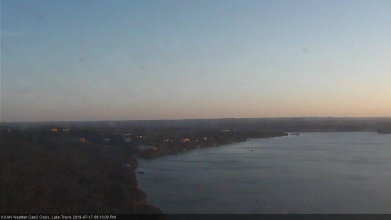 Lake Travis webcam, July 17, 2019 7:15 PM CT