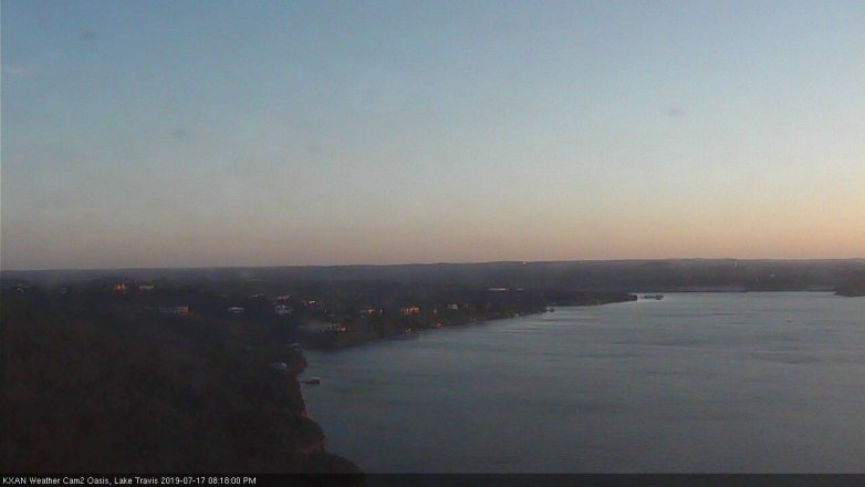Lake Travis webcam, July 17, 2019 7:20 PM CT