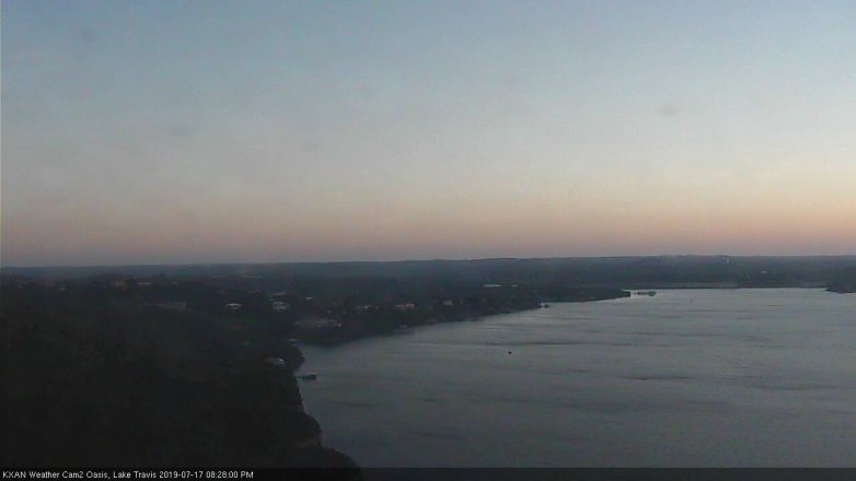Lake Travis webcam, July 17, 2019 7:30 PM CT