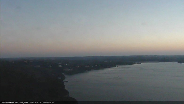 Lake Travis webcam, July 17, 2019 7:35 PM CT