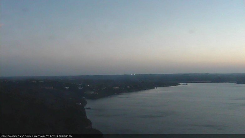 Lake Travis webcam, July 17, 2019 7:40 PM CT