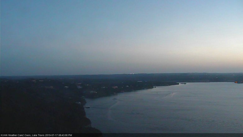 Lake Travis webcam, July 17, 2019 7:45 PM CT