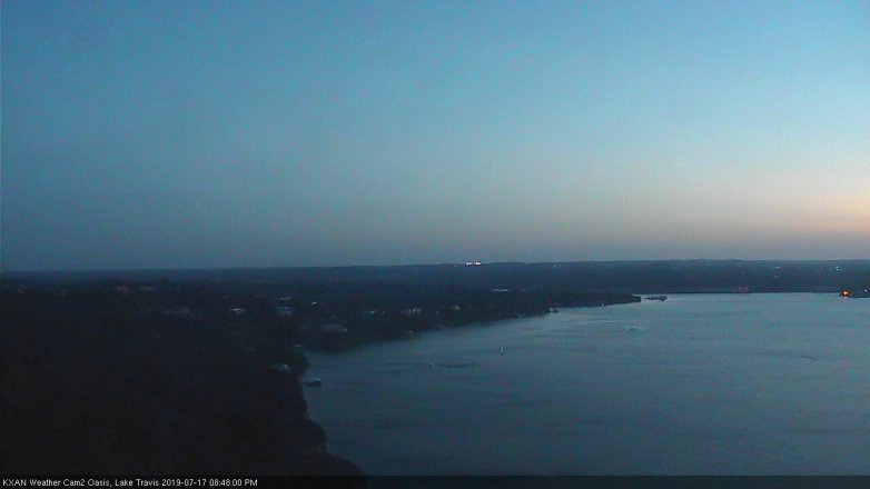 Lake Travis webcam, July 17, 2019 7:50 PM CT