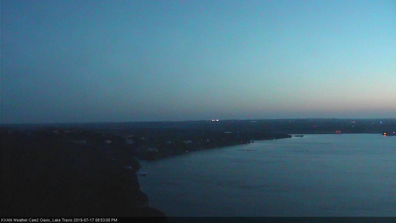 Lake Travis webcam, July 17, 2019 7:55 PM CT