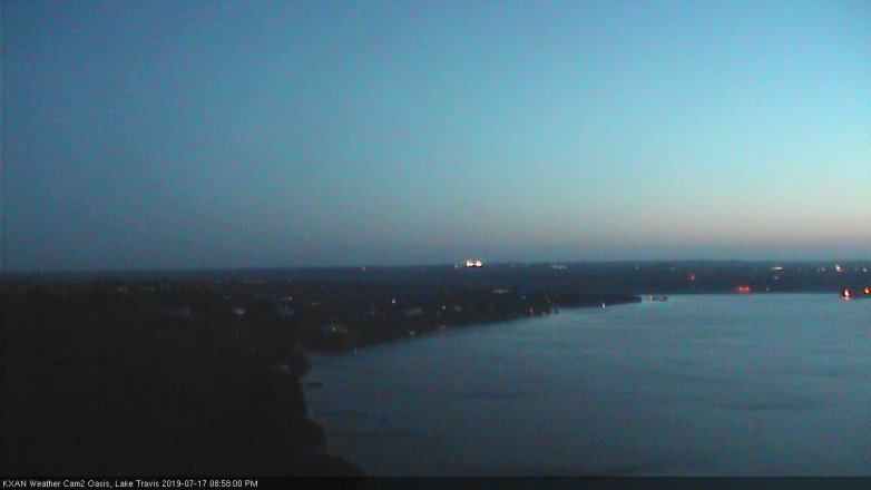 Lake Travis webcam, July 17, 2019 8:00 PM CT