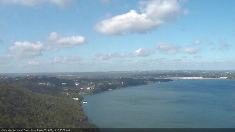 Lake Travis webcam, July 18, 2019 9:05 AM CT