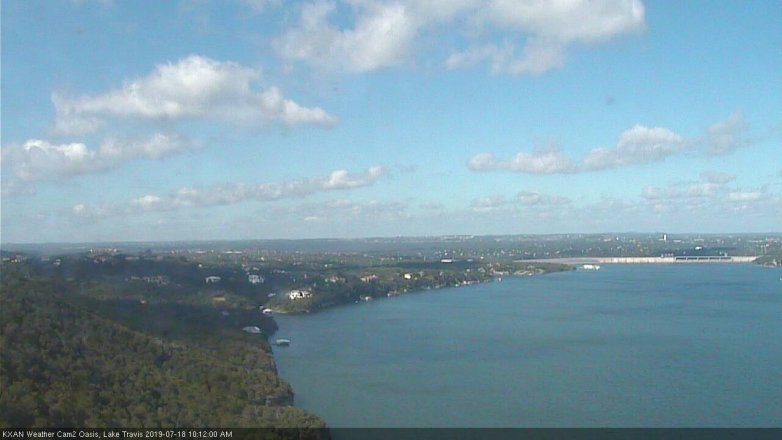 Lake Travis webcam, July 18, 2019 9:15 AM CT