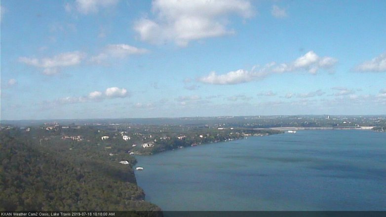 Lake Travis webcam, July 18, 2019 9:20 AM CT