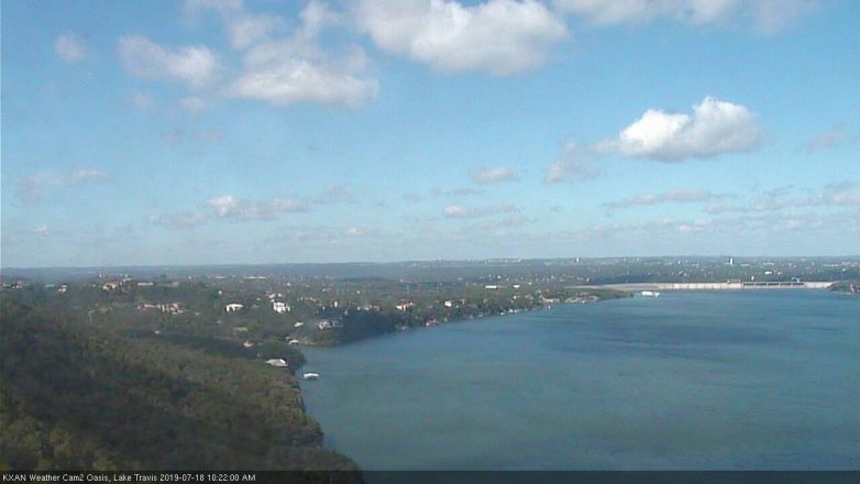 Lake Travis webcam, July 18, 2019 9:25 AM CT