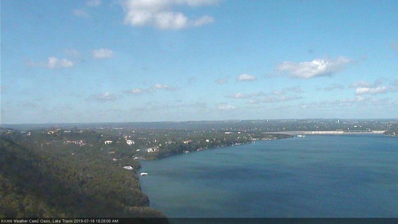 Lake Travis webcam, July 18, 2019 9:30 AM CT