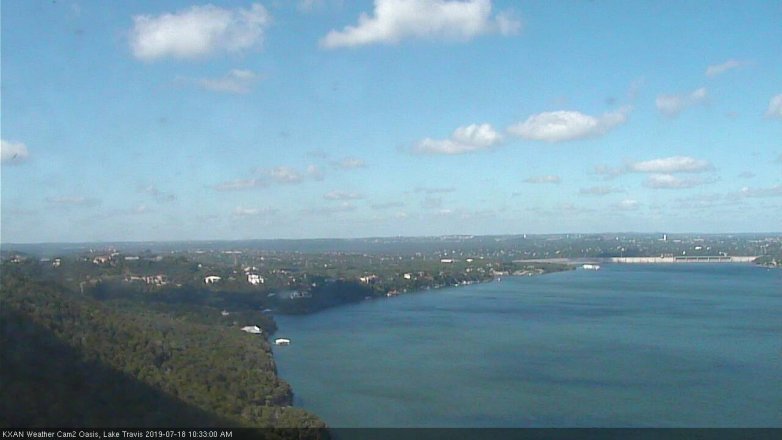 Lake Travis webcam, July 18, 2019 9:35 AM CT