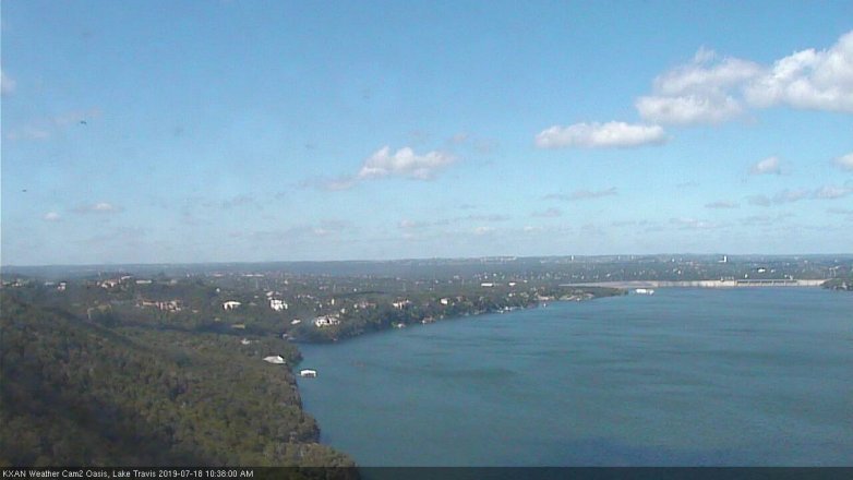 Lake Travis webcam, July 18, 2019 9:40 AM CT