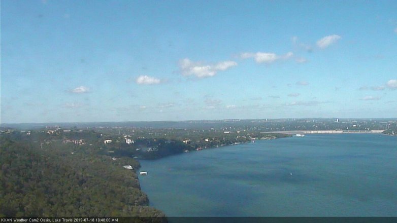 Lake Travis webcam, July 18, 2019 9:50 AM CT