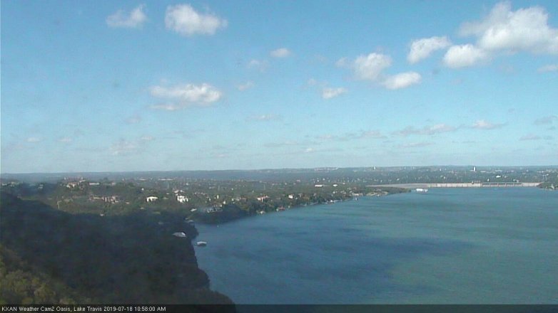 Lake Travis webcam, July 18, 2019 10:00 AM CT