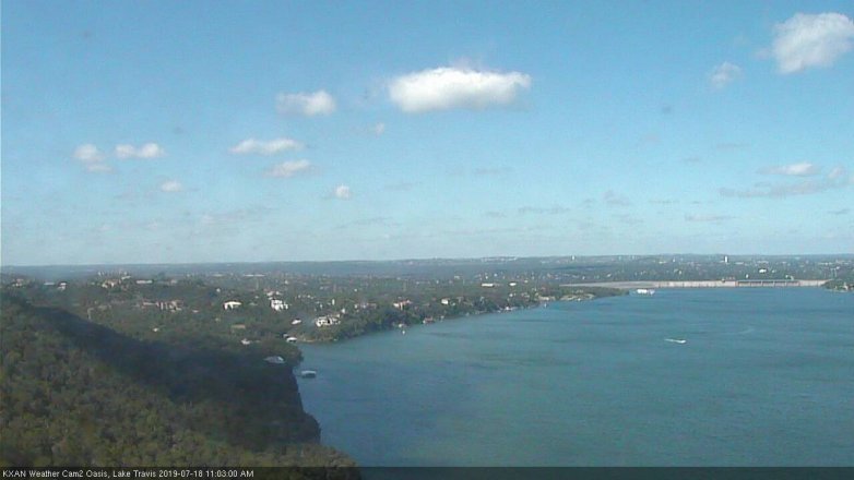 Lake Travis webcam, July 18, 2019 10:05 AM CT