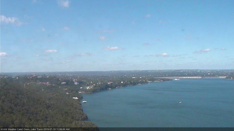 Lake Travis webcam, July 18, 2019 10:10 AM CT