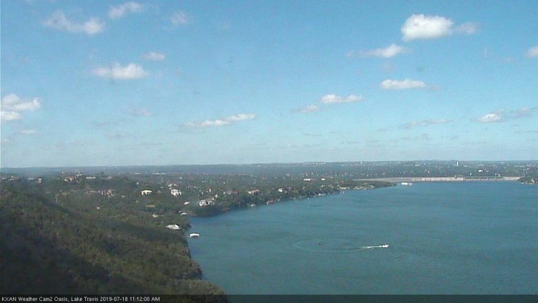 Lake Travis webcam, July 18, 2019 10:15 AM CT