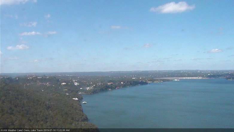 Lake Travis webcam, July 18, 2019 10:25 AM CT