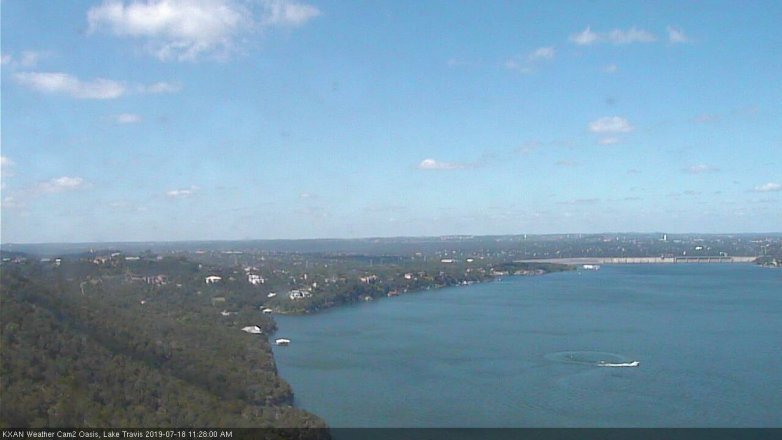 Lake Travis webcam, July 18, 2019 10:30 AM CT